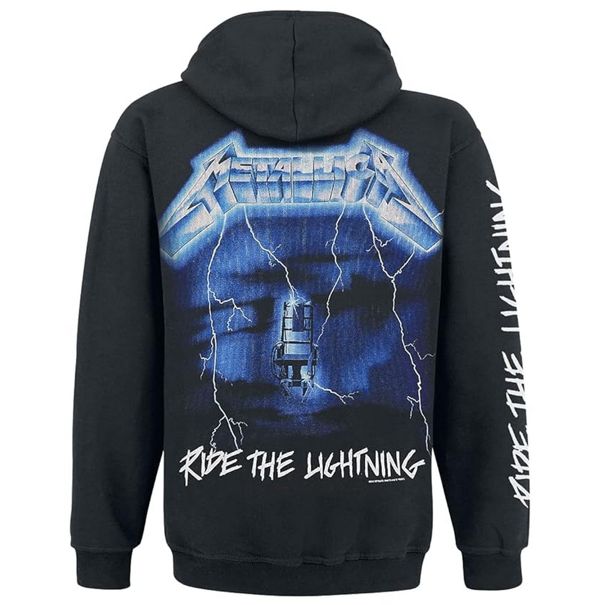 Black - Back - Metallica Unisex Adult Ride The Lightning Full Zip Hoodie