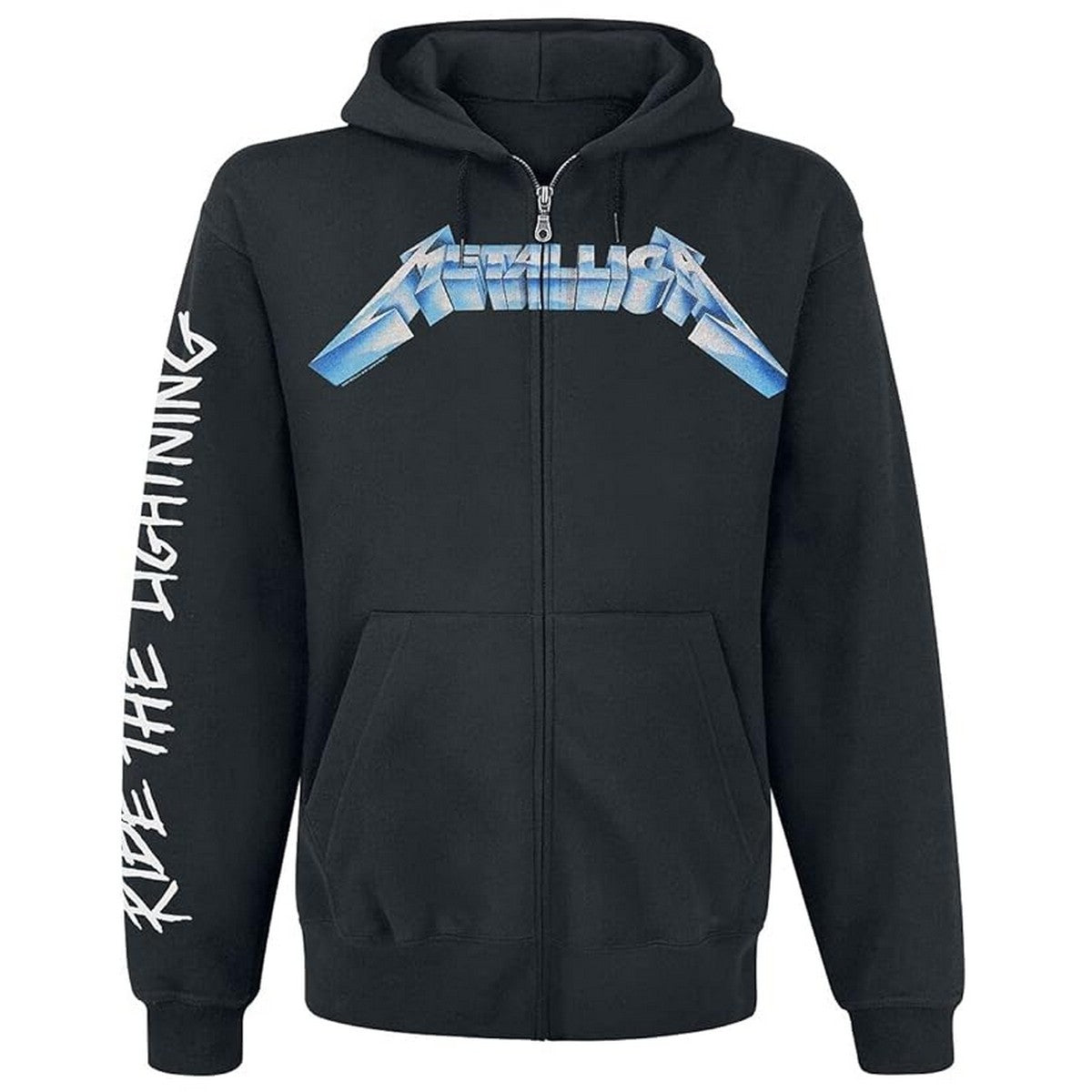Black - Front - Metallica Unisex Adult Ride The Lightning Full Zip Hoodie