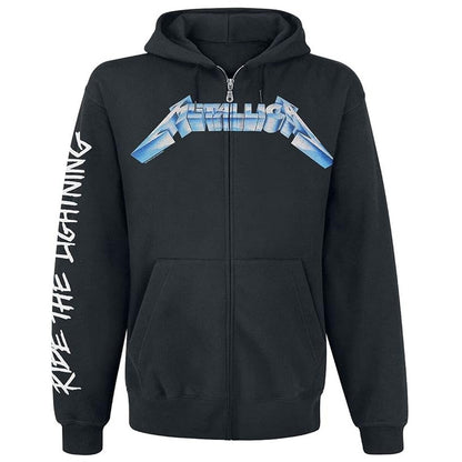 Black - Front - Metallica Unisex Adult Ride The Lightning Full Zip Hoodie