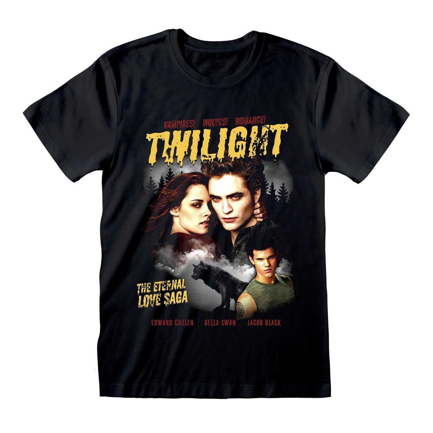 Black - Front - Twilight Unisex Adult The Eternal Love Saga Comic T-Shirt