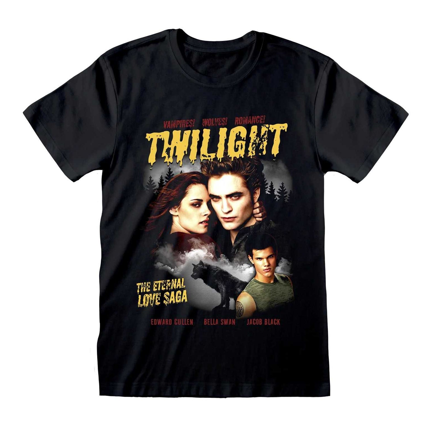 Black - Front - Twilight Unisex Adult The Eternal Love Saga Comic T-Shirt
