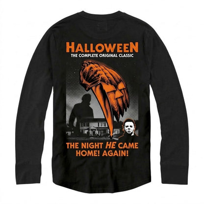 Black - Back - Halloween Unisex Adult The Night He Came Home Long-Sleeved T-Shirt
