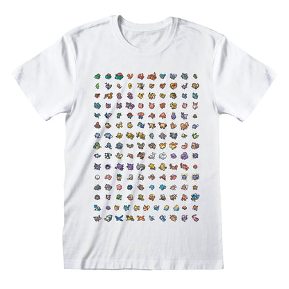 White - Front - Pokemon Unisex Adult Characters Cotton T-Shirt