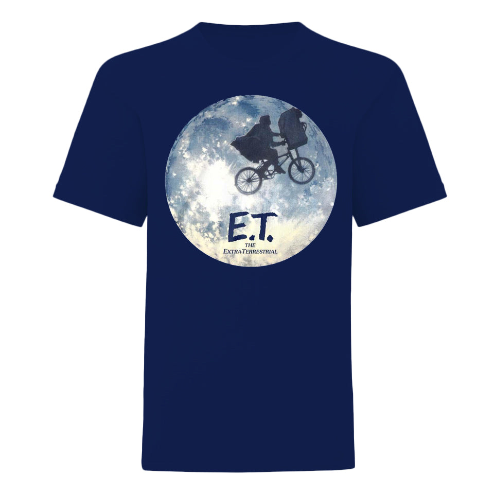 Blue - Front - E.T. the Extra-Terrestrial Unisex Adult Moon Silhouette T-Shirt