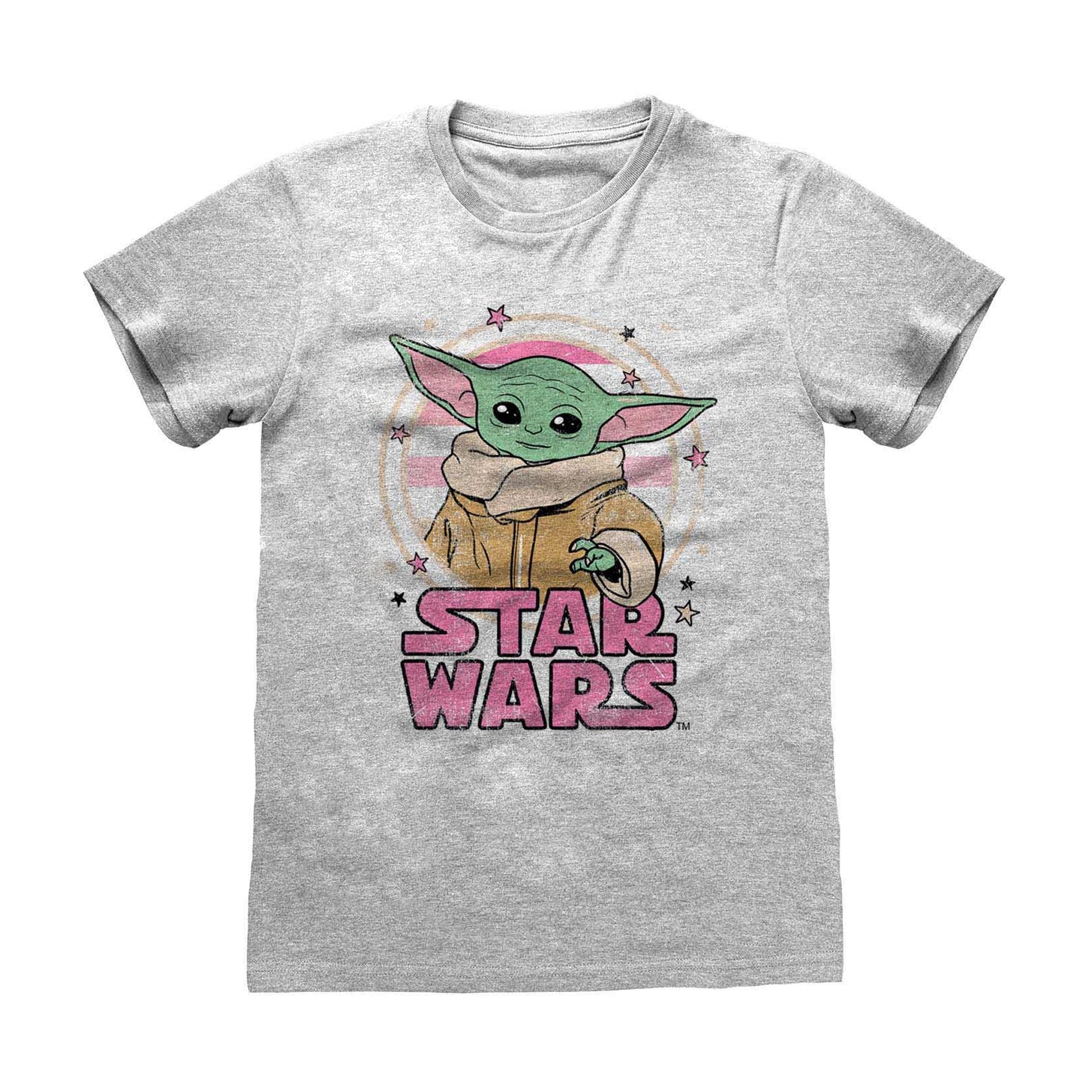 Heather Grey - Front - Star Wars: The Mandalorian Unisex Adult Starry Child T-Shirt