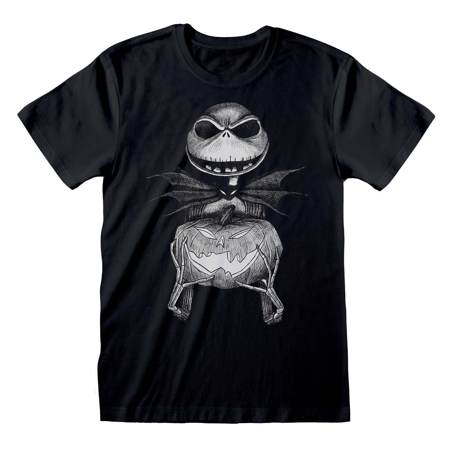 Black - Front - Nightmare Before Christmas Unisex Adult Jack Skellington T-Shirt