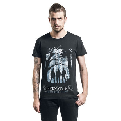 Black - Back - Supernatural Unisex Adult Silhouette T-Shirt