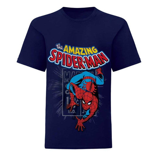 Navy - Front - Marvel Childrens-Kids Amazing Spider-Man T-Shirt