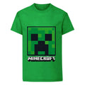 Green - Front - Minecraft Childrens-Kids Creeper Face T-Shirt
