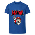 Blue - Front - Super Mario Childrens-Kids Mario Varsity T-Shirt