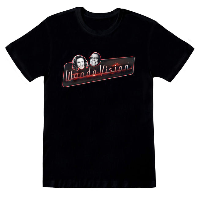 Black - Front - WandaVision Unisex Adult Logo T-Shirt