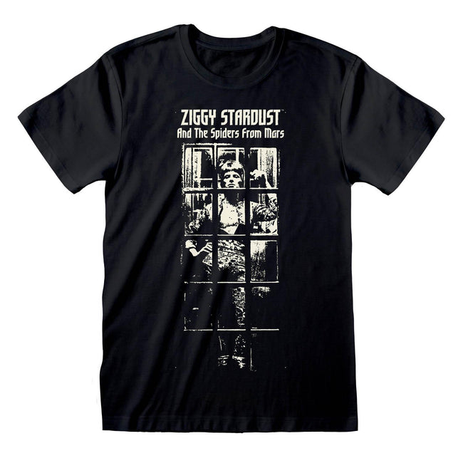 Black - Front - David Bowie Unisex Adult Ziggy Stardust T-Shirt