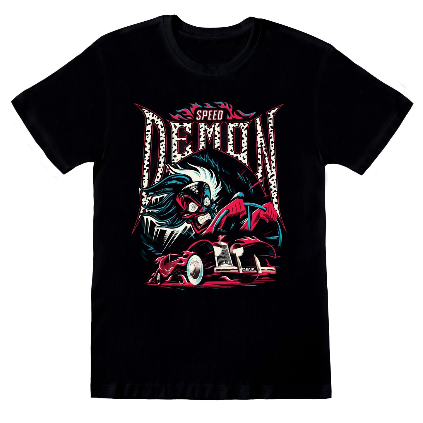 Black - Front - 101 Dalmatians Unisex Adult Speed Demon T-Shirt