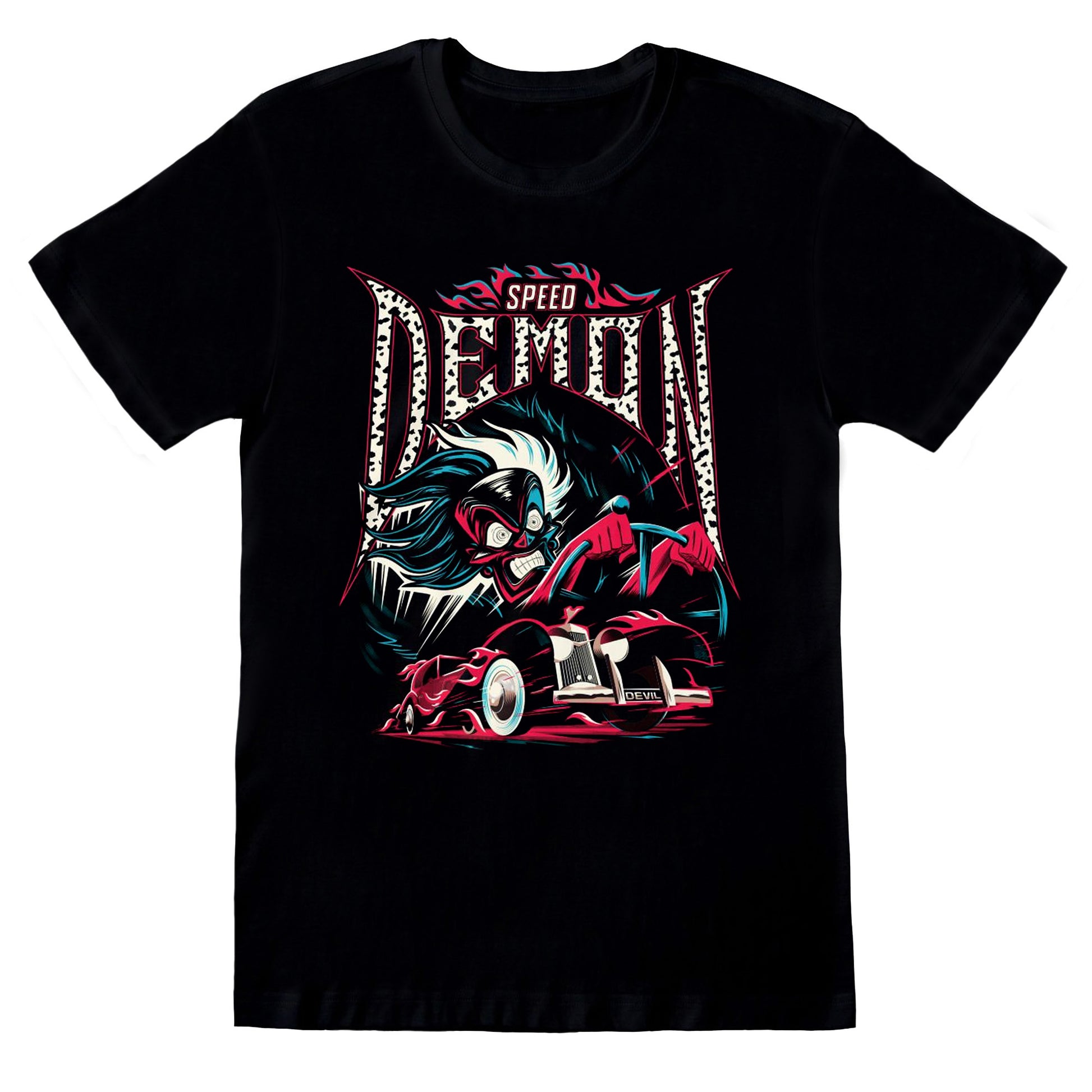 Black - Front - 101 Dalmatians Unisex Adult Speed Demon T-Shirt
