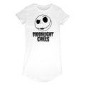 White - Front - Nightmare Before Christmas Womens-Ladies Moonlight Chills T-Shirt Dress