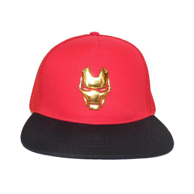 Red-Black - Front - Iron Man Face Snapback Cap