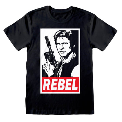 Black - Front - Star Wars Unisex Adult Rebel Han Solo T-Shirt