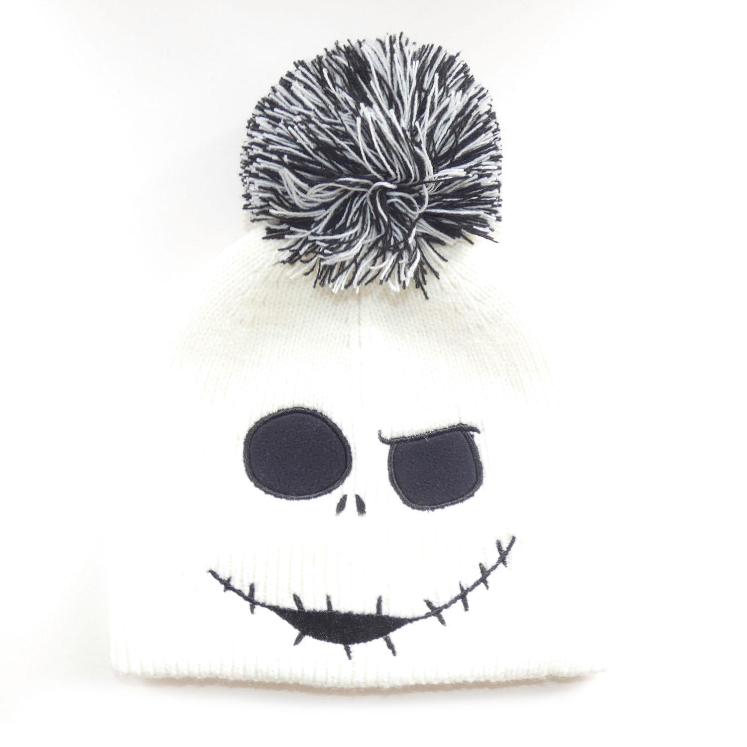 White - Front - Nightmare Before Christmas Jumbo Face Jack Skellington Beanie