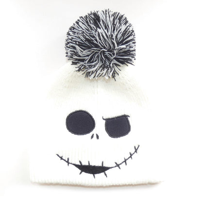 White - Front - Nightmare Before Christmas Jumbo Face Jack Skellington Beanie