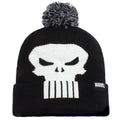 Black - Front - The Punisher Pom Pom Skull Beanie