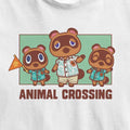White - Side - Animal Crossing Childrens-Kids Nook Family T-Shirt
