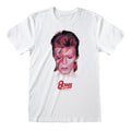 White - Front - David Bowie Unisex Adult Aladdin Sane T-Shirt