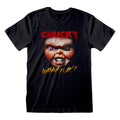 Black - Front - Childs Play Unisex Adult Chucky Face T-Shirt