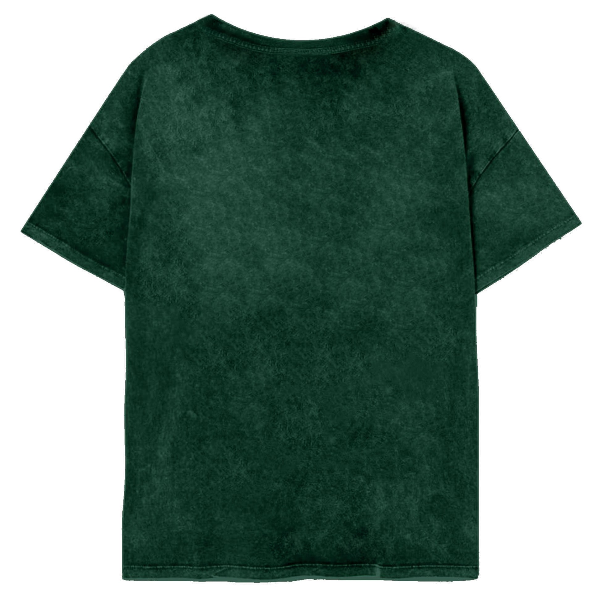 Green - Back - Harry Potter Womens-Ladies Slytherin Constellations Acid Wash T-Shirt