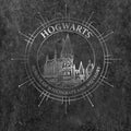 Black - Side - Harry Potter Womens-Ladies Hogwarts Constellation Acid Wash T-Shirt