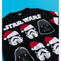Black-White-Red - Lifestyle - Star Wars Unisex Adult Vader And Trooper Face Knitted Christmas Sweatshirt