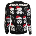 Black-White-Red - Front - Star Wars Unisex Adult Vader And Trooper Face Knitted Christmas Sweatshirt