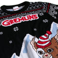 Black-White - Lifestyle - Gremlins Unisex Adult Skiing Gizmo Knitted Christmas Jumper