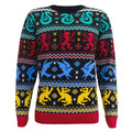 Multicoloured - Front - Harry Potter Unisex Adult Houses Knitted Christmas Jumper