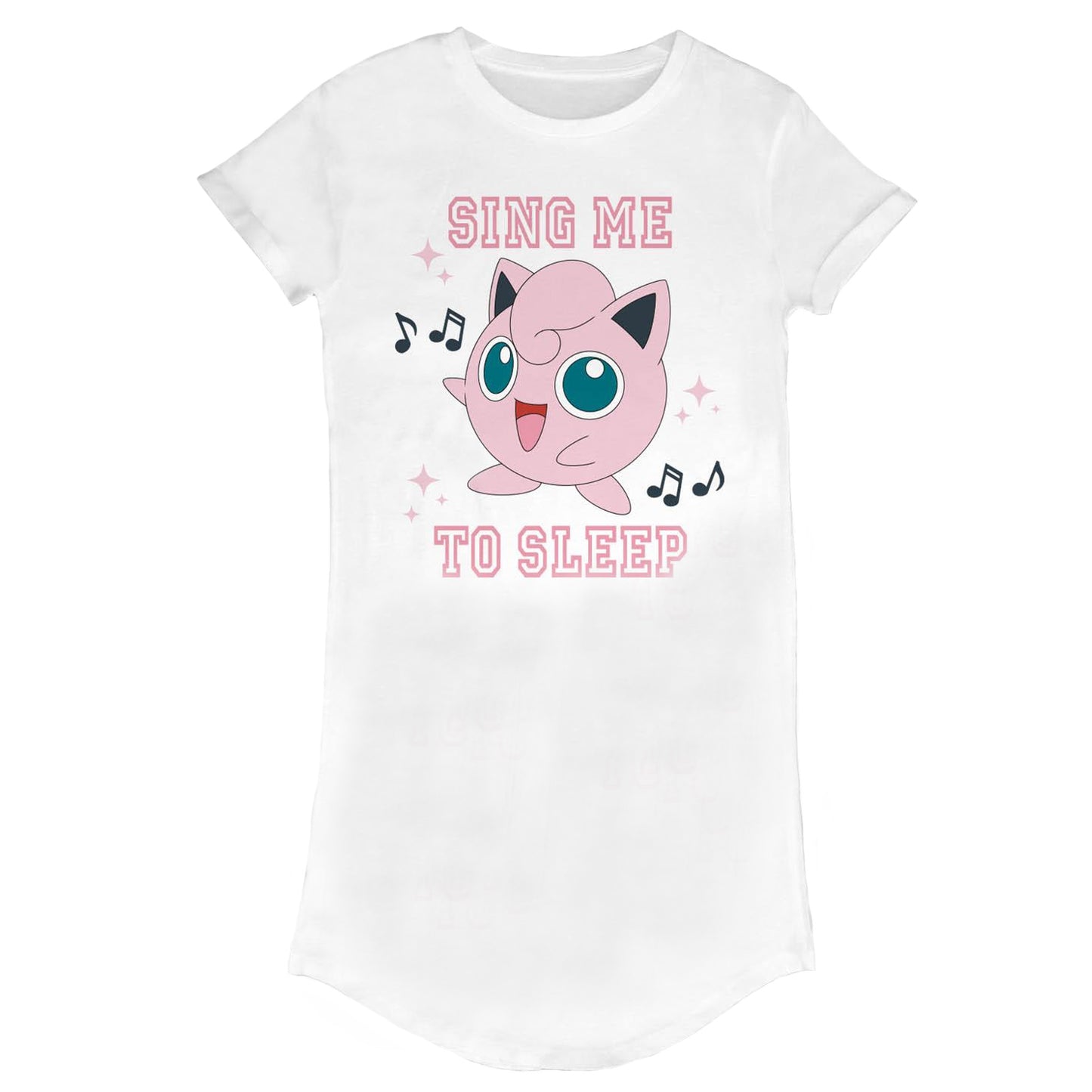 White - Front - Pokemon Womens-Ladies Sing Me To Sleep T-Shirt Dress