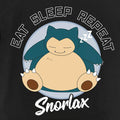 Black - Side - Pokemon Womens-Ladies Sleeping Snorlax T-Shirt Dress
