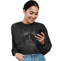 Black - Side - Harry Potter Womens-Ladies Hogwarts Constellation Acid Wash Crop Sweatshirt