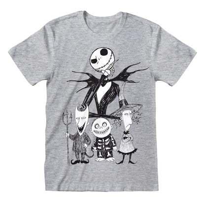 Heather Grey - Front - Nightmare Before Christmas Unisex Adult Trick Or Treaters T-Shirt