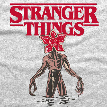Heather Grey - Back - Stranger Things Unisex Adult Demogorgon Logo T-Shirt