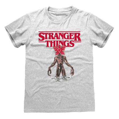 Heather Grey - Front - Stranger Things Unisex Adult Demogorgon Logo T-Shirt
