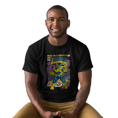 Black - Back - Marvel Avengers Unisex Adult Thanos Comic Cover T-Shirt