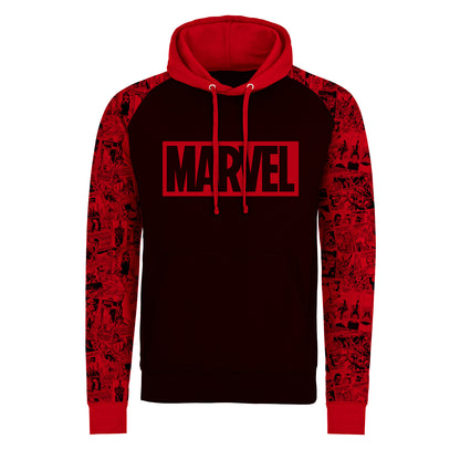 Black-Red - Front - Marvel Comics Unisex Adult Logo Hoodie