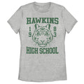Heather Grey - Front - Stranger Things Womens-Ladies Hawkins High School T-Shirt