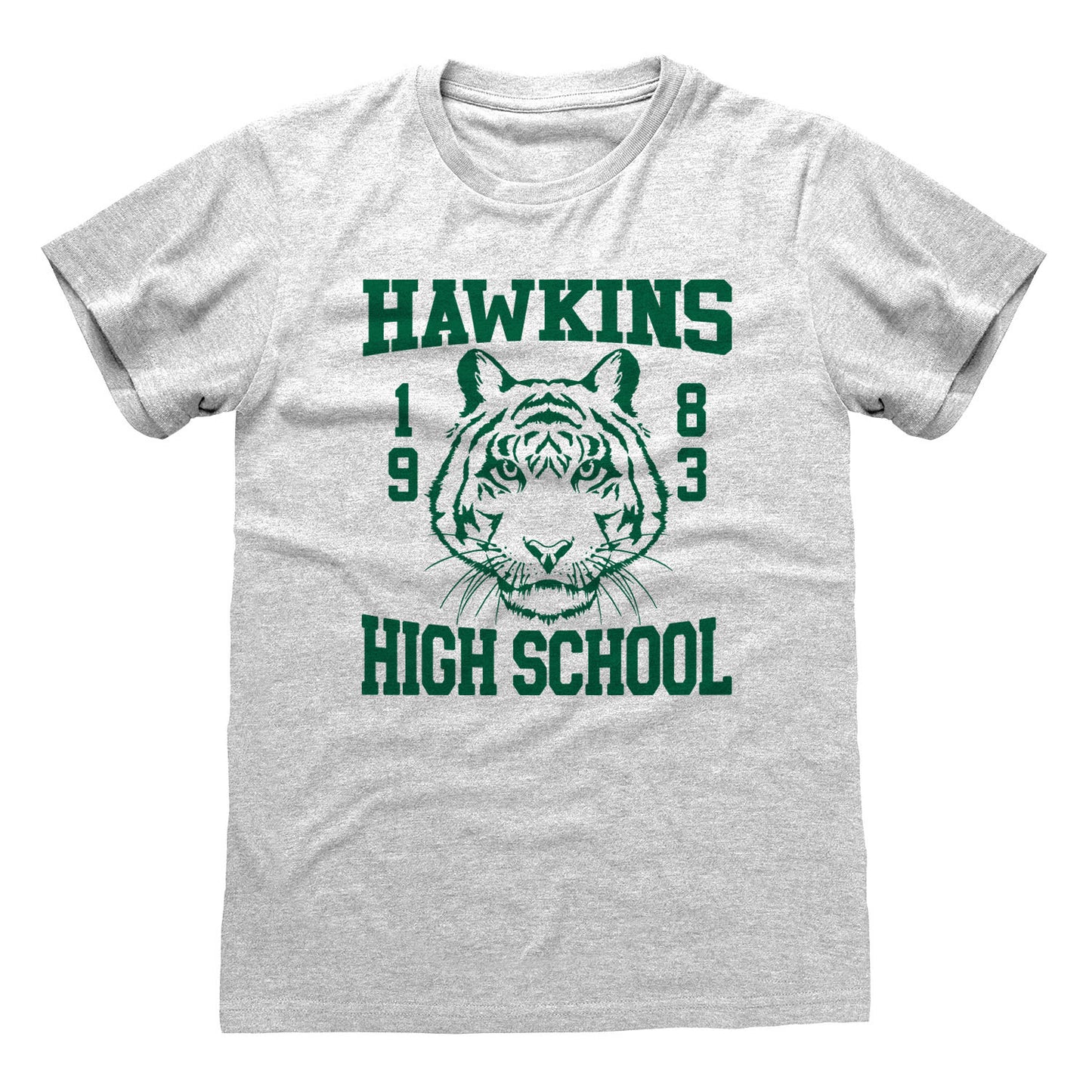 Heather Grey - Front - Stranger Things Unisex Adult Hawkins High School T-Shirt