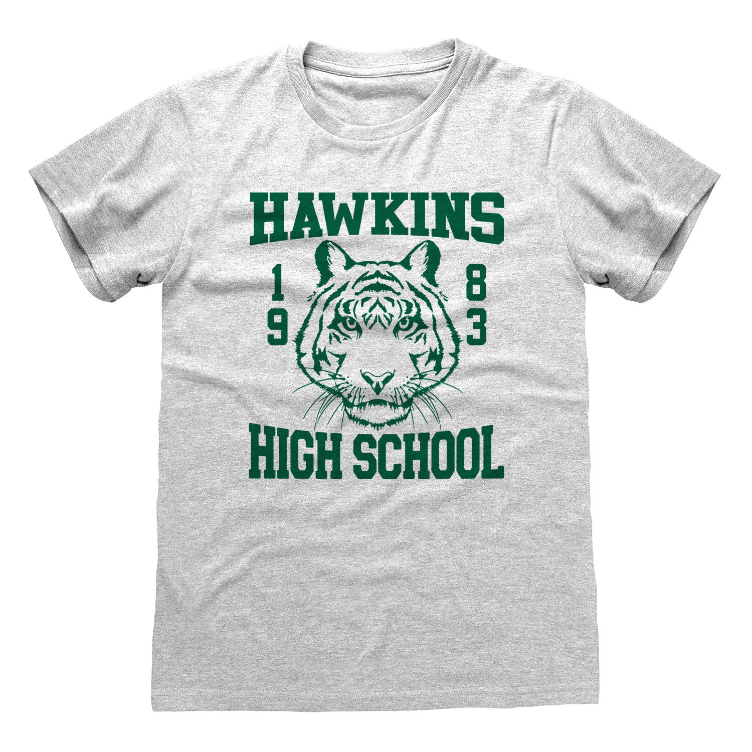 Heather Grey - Front - Stranger Things Unisex Adult Hawkins High School T-Shirt
