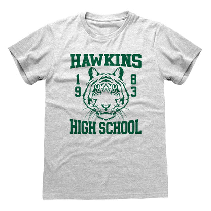 Heather Grey - Front - Stranger Things Unisex Adult Hawkins High School T-Shirt