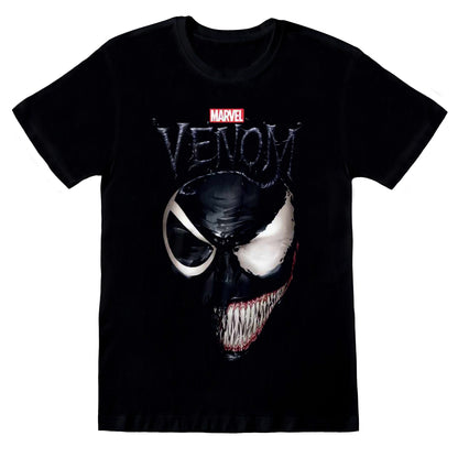 Black-White - Front - Venom Unisex Adult Split Face T-Shirt