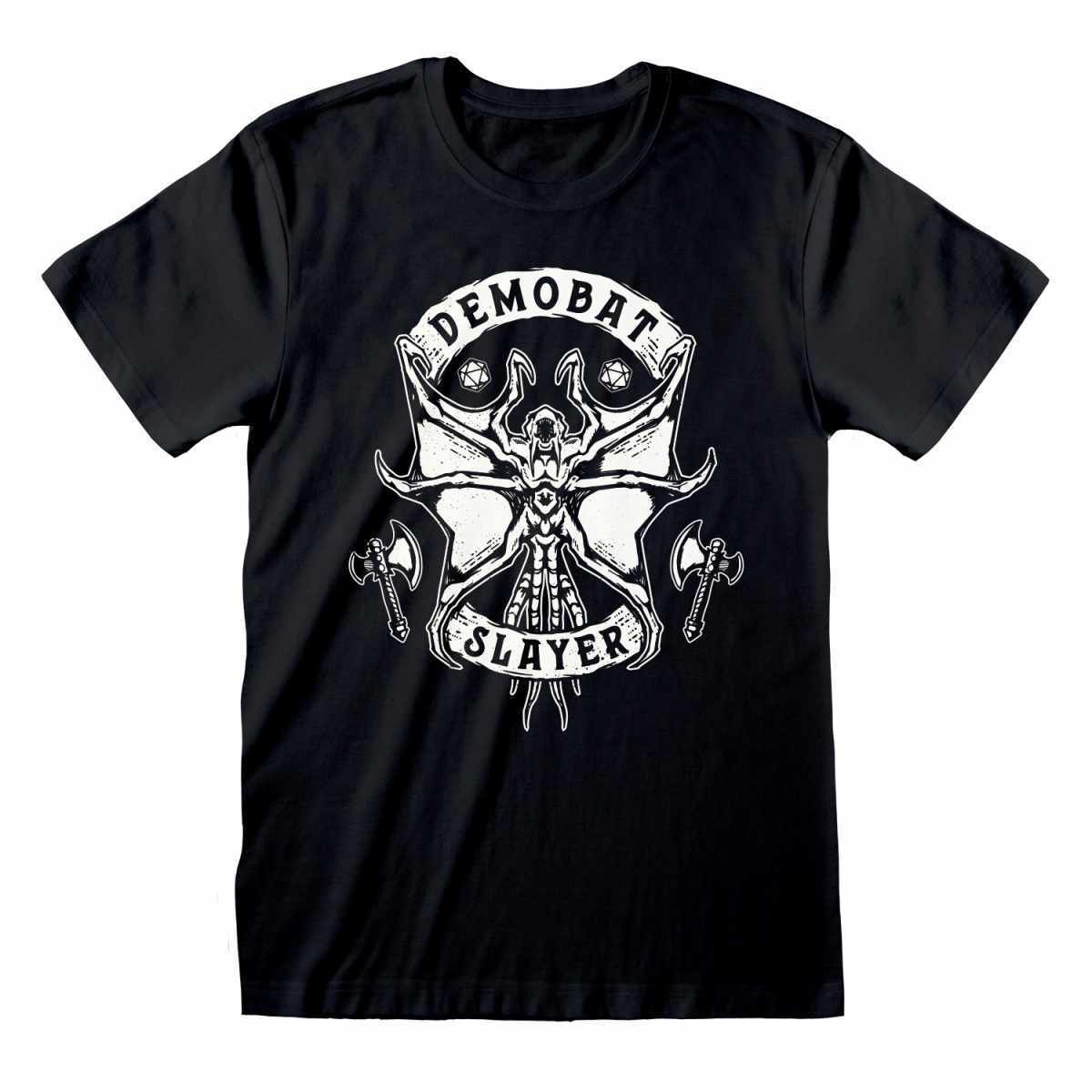 Black-White - Front - Stranger Things Unisex Adult Demobat Slayer T-Shirt