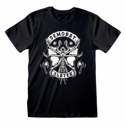 Black-White - Front - Stranger Things Unisex Adult Demobat Slayer T-Shirt
