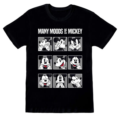 Black-White - Front - Mickey Mouse & Friends Unisex Adult Many Moods Of Mickey T-Shirt