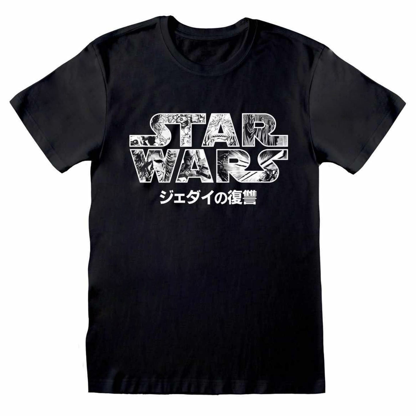 Black-White - Front - Star Wars Unisex Adult Manga T-Shirt